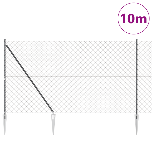 Conjunto de Postes de Cerca Cinzeto 1.6 x 10 m Aço Galvanizado M 3