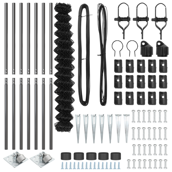 Conjunto de Postes de Cerca Cinzeto 1.6 x 10 m Aço Galvanizado M 5