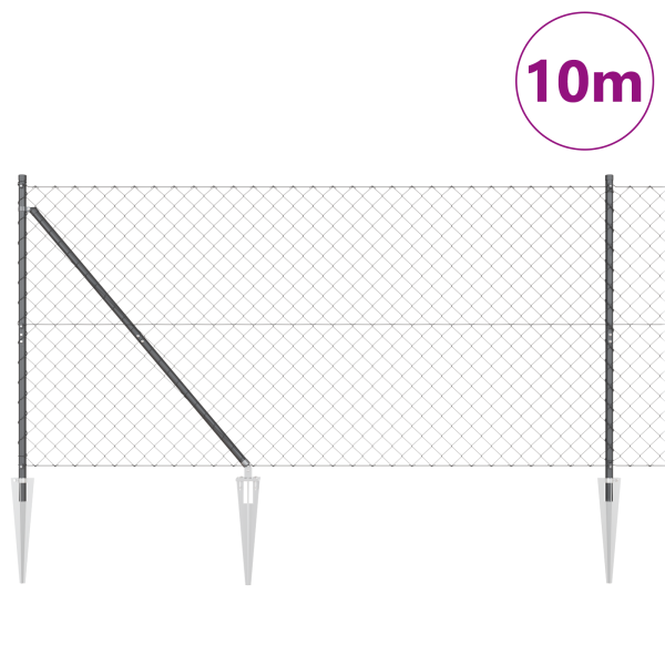 Conjunto de Postes de Cerca Cinzeto 1.2 x 10 m Aço Galvanizado M 3