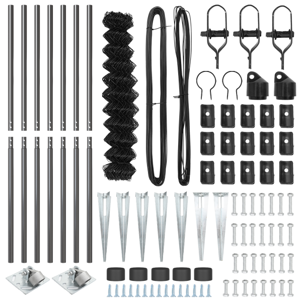 Conjunto de Postes de Cerca Cinzeto 1.2 x 10 m Aço Galvanizado M 5