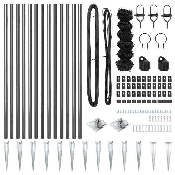Conjunto de Postes de Cerca Cinzeto 0.6 x 25 m M 5