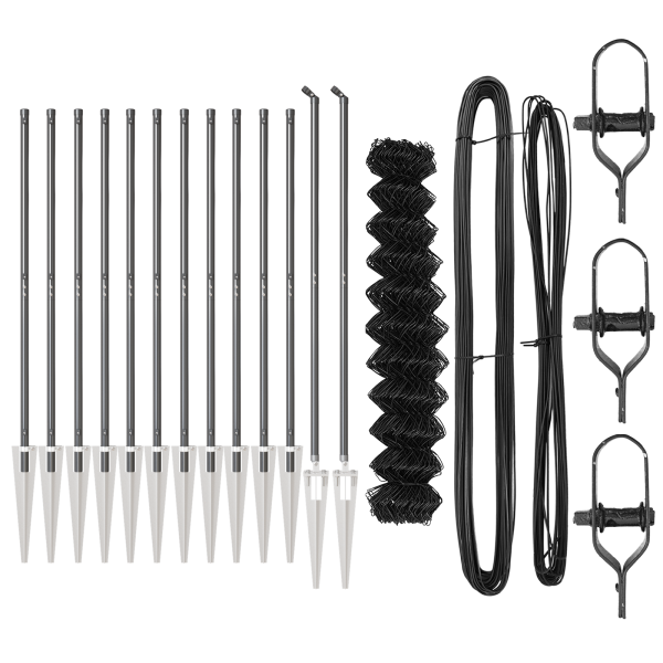 Cerca de Cadena con 13 Postes con Picos 1.4x25 m Acero Galvanizado M 4