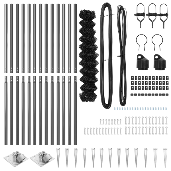Cerca de Cadena con 13 Postes con Picos 1.4x25 m Acero Galvanizado M 5