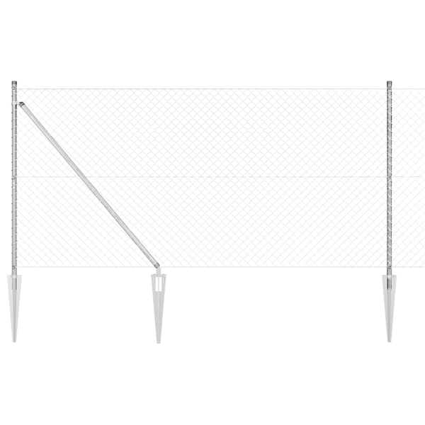 Cerca de Malla  con 7 Postes con Punta 1.2 x 10 m de Acero Galvanizado D