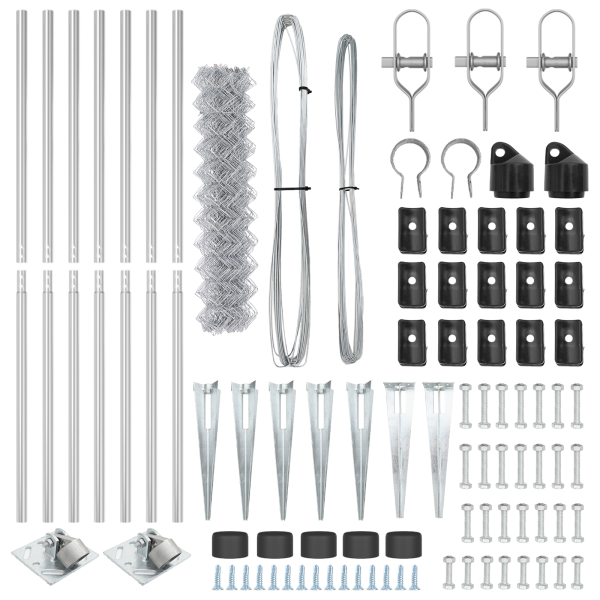Cerca de Malla  con 7 Postes con Punta 1.2 x 10 m de Acero Galvanizado M 3