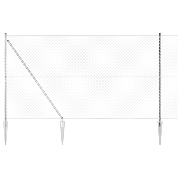 Cerca de eslabones de cadena con 7 postes de pica 1.5x10 m de acero galvanizado D