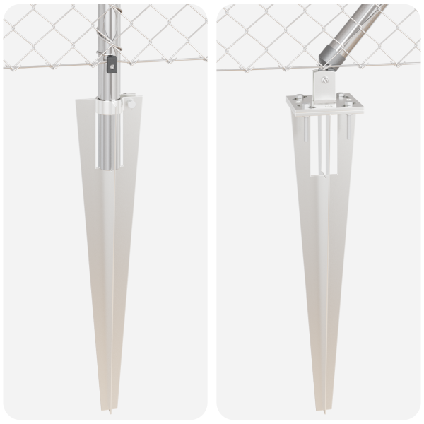 Cerca de eslabones de cadena  con 7 postes de pica 1.6x10 m de acero galvanizado M 5