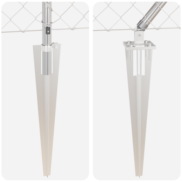 Cerca de Eslabones de Cadena con 7 Postes de Espiga 1.4x10 m Acero Galvanizado M 5