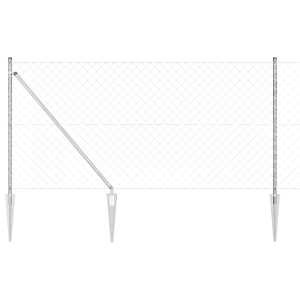 Cerca de eslabones de cadena Set de 2 Acero galvanizado 25 x 1 m H