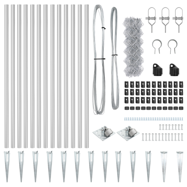 Cerca de eslabones de cadena Set de 2 Acero galvanizado 25 x 1 m M 5