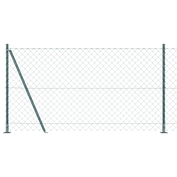 Cerca de cadena  con 7 postes y brida 1.2x10 m acero galvanizado D