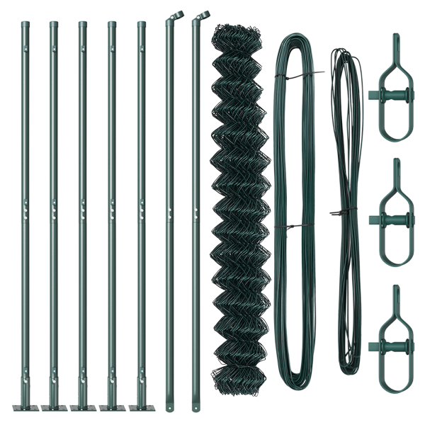 Conjunto de Postes de Cerca Prateado 10 x 1.6 m M 4
