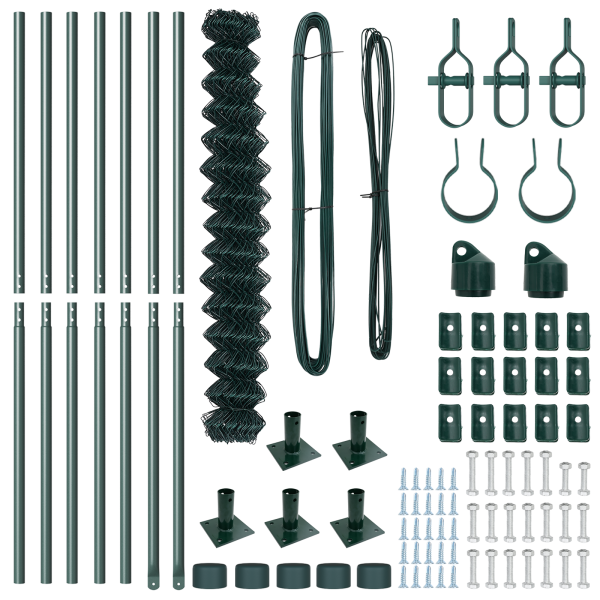 Conjunto de Postes de Cerca Prateado 10 x 1.6 m M 5