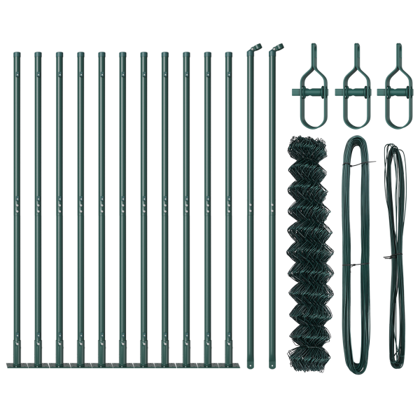 Conjunto de Postes de Cerca Prateado 25 x 1.2 m Aço Galvanizado M 4