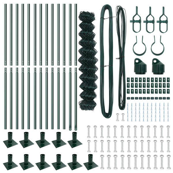 Conjunto de Postes de Cerca Prateado 25 x 1.2 m Aço Galvanizado M 5