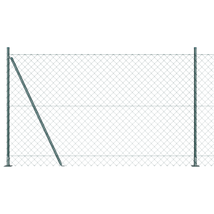 Conjunto de Postes de Cerca Prateado 25 x 1.4 m Aço Galvanizado H