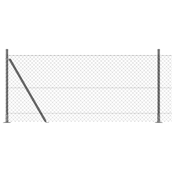 Conjunto de Postes de Cerca Prateado 10 x 0.8 m M 2
