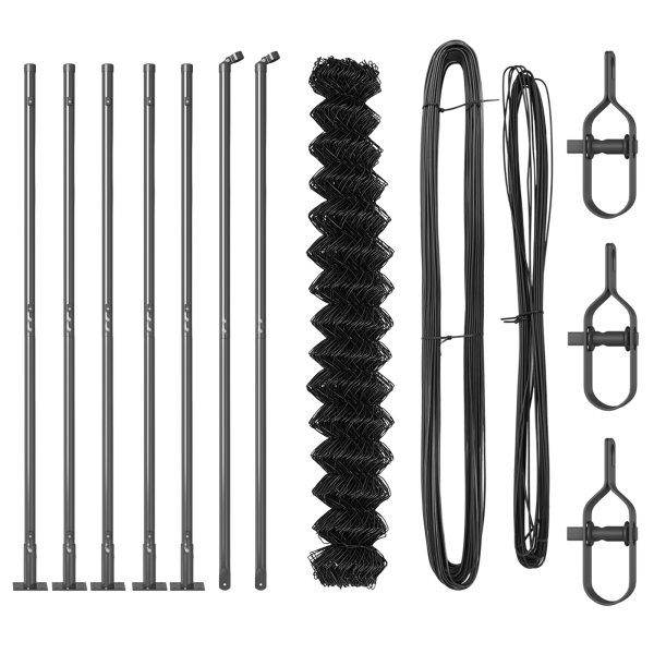 Conjunto de Postes de Cerca Prateado 10 x 1.5 m Aço Galvanizado M 4