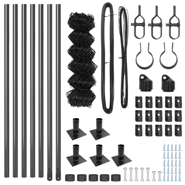 Conjunto de Postes de Cerca Prateado Standard Aço Galvanizado M 5
