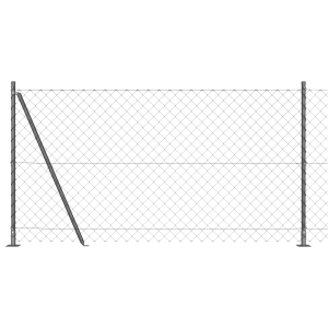 Conjunto de Postes de Cerca Prateado 10 x 1.2 m Aço Galvanizado H