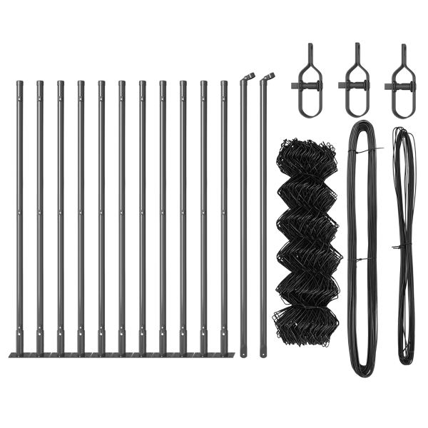 Cerca de malla  con 13 postes flangiados 0.4 x 25 m acero galvanizado M 4