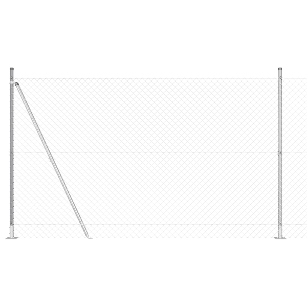 Conjunto de Postes de Cerca Prateado 10 x 1.4 m Aço galvanizado M 2