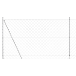 Conjunto de Postes de Cerca Prateado 10 x 1.5 m Aço Galvanizado H