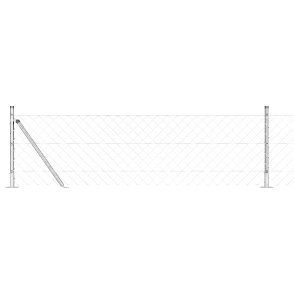 Conjunto de Postes de Cerca Prateado 10 x 0.4 m Aço galvanizado M 2