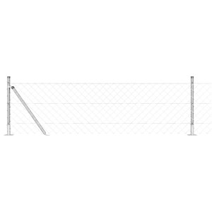 Cerca de eslabones metálicos con 7 postes flangados 0.6x10 m de acero galvanizado H