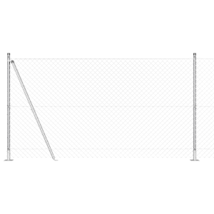 Conjunto de Postes de Cerca Prateado 25 x 1.2 m Aço galvanizado H