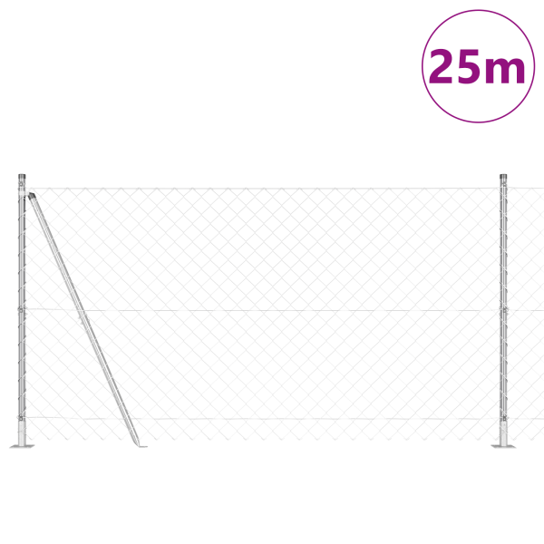 Cerca de Cadena  con 13 Postes Flanjados 1.2 x 25 m de Acero Galvanizado M 3