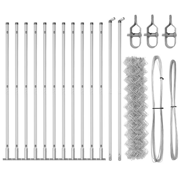 Conjunto de Postes de Cerca Prateado 25 x 1.2 m Aço galvanizado M 4