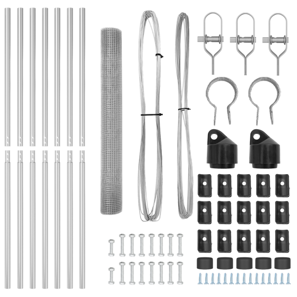 Set de Poste para Cerca Set de 2 Acero Galvanizado 10 x 1 m M 5