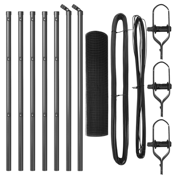 Conjunto de Postes de Cerca Conjunto de 2 Cinzento M 4