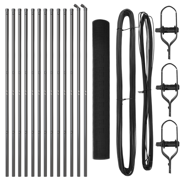 Cerca de Alambres Soldados  con 13 Postes Gris 1.4x25 m Acero M 4