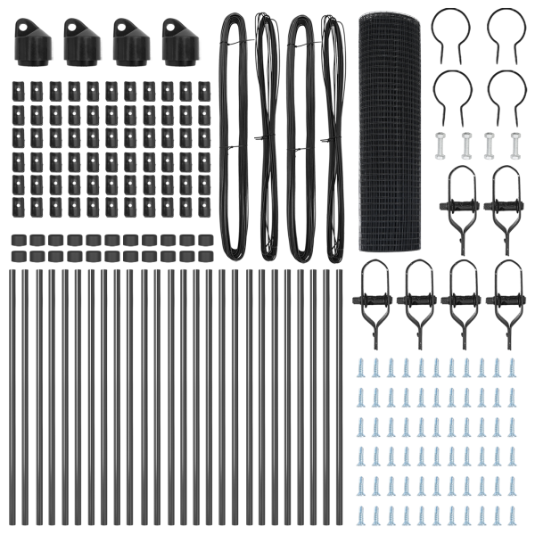 Malla Electrosoldada  con 13 Postes Gris 0.5x50 m Acero M 4