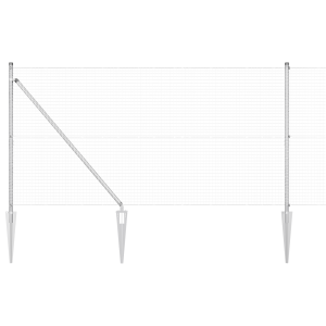 Conjunto de Postes de Cerca Conjunto de 2 Aço Galvanizado 10 x 1 m H