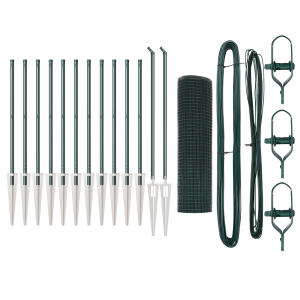 Conjunto de Postes de Cerca de PVC Conjunto de 2 Verde PVC. Metal H