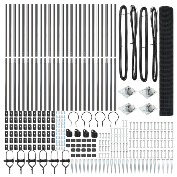 Cerca de Alambre Soldado  con 13 Postes de Punta Gris 1.2x50 m Acero M 4