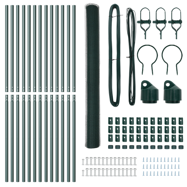 Juego de Cercas Set de 2 Verde Metal 25 x 1.5 m Duradero M 4