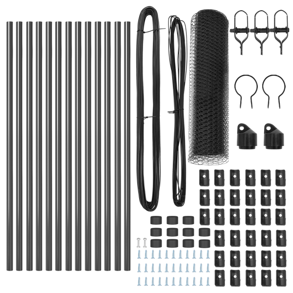 Juego de Cercas Set de 2 Gris Metal. Plástico 25 x 0.5 m M 4