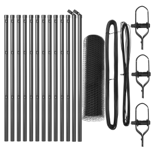 Conjunto de Cercas  Set de 2 Gris Acero Galvanizado 25 x 0.5 m H