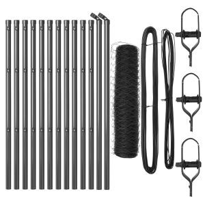 Conjunto de Cercas Conjunto de 2 Cinza Metal Grande Durável H