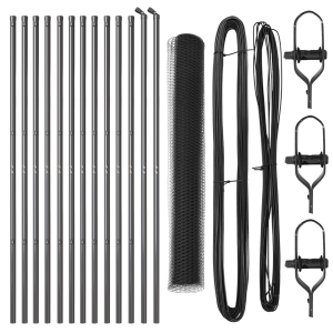 Conjunto de Cercas Conjunto de 2 Cinza Aço Galvanizado Grande H