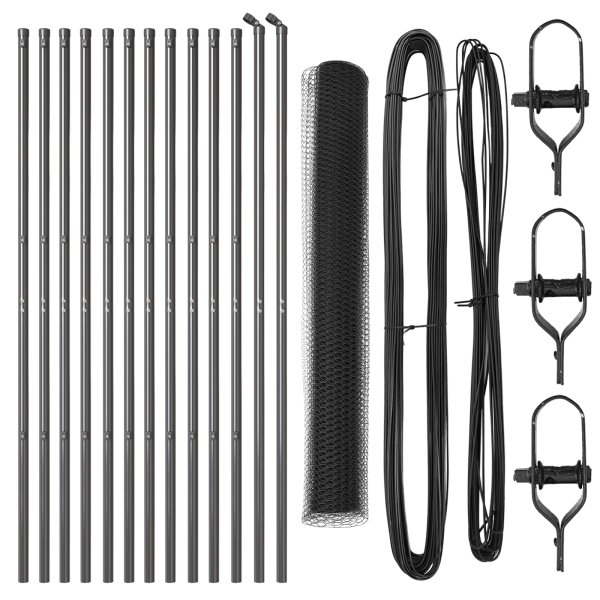 Conjunto de Cercas Conjunto de 2 Cinza Aço Galvanizado Grande M 2