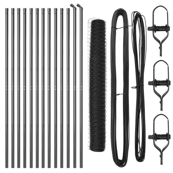 Conjunto de Cercas  Set de 2 Gris Acero con recubrimiento en polvo M 2