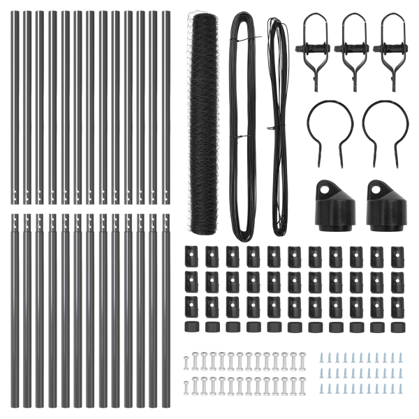 Juego de Cercas Set de 2 Gris Metal 25 x 1.2 m Duradero M 4