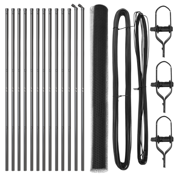 Conjunto de Cercas Conjunto de 2 Cinza Metal 25 x 1.5 metros M 2