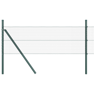 Valla Hexagonal  Gris 0.8x50 m Acero. Postes para Valla  13 pcs Verde Ø32 mm 120 cm Acero Galvanizado H