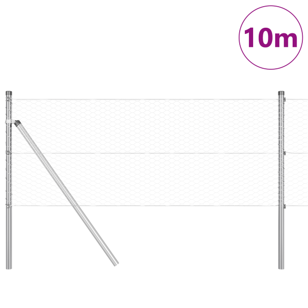 Cerca Hexagonal 0.6x10 m Aço Galvanizado M 3